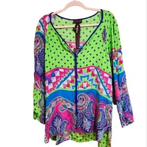 Hale Bob 100% Silk top Made in LA